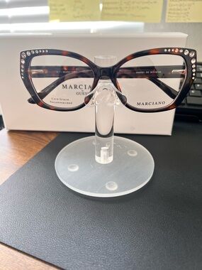 Marciano Tortoiseshell Cat-Eye RX Glasses with Crystal Accents